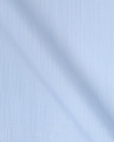 CANCLINI SUPER 140 BLUE MINI STRIPE SHIRT