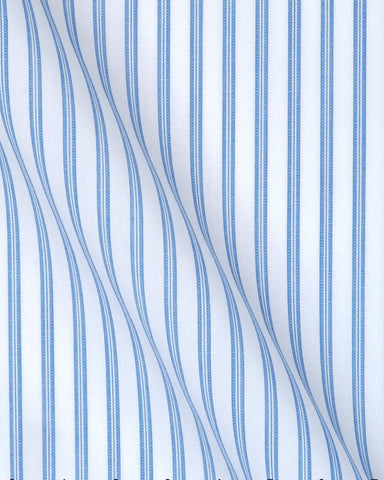 CANCLINI SUPER 140 BLUE STRIPE SHIRT