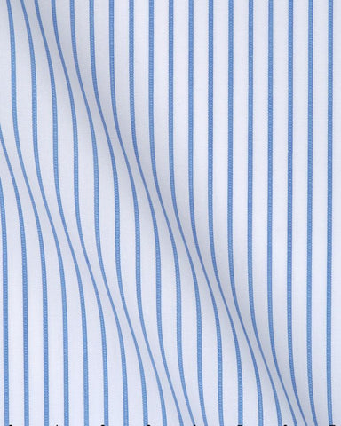 CANCLINI SUPER 140 BLUE STRIPE SHIRT