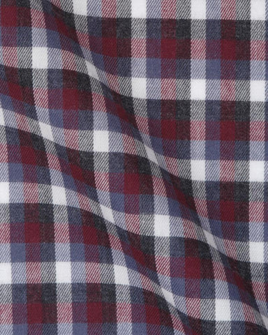 CANCLINI MC KENZIE MAROON CHECK SHIRT