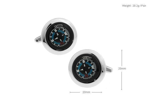 Compass Metal Cufflinks For Men's