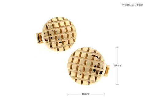 Golden Metal Cufflinks For Men's