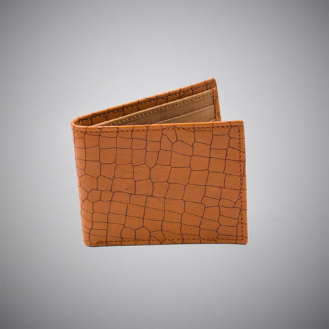 Cognac Embossed Calf Leather Wallet With Tan Suede Interior - justwhiteshirts