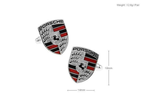 Porsche Logo Metal Cufflinks For Men's