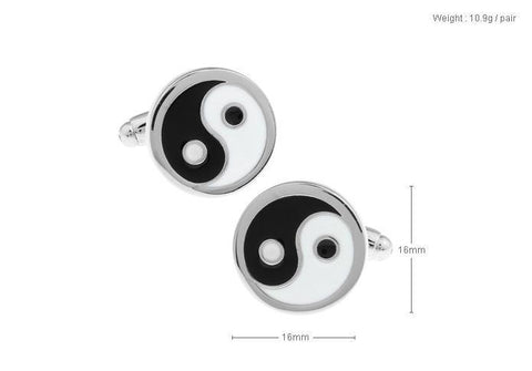 Black & White Metal Cufflinks For Men's