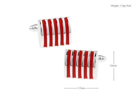 Red Metal Cufflinks For Men's