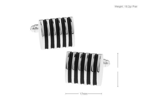 Black Metal Cufflinks For Men's