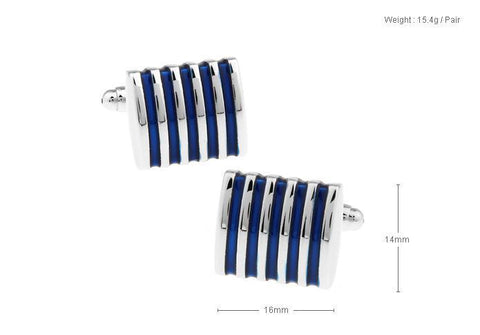 Blue Metal Cufflinks For Men's