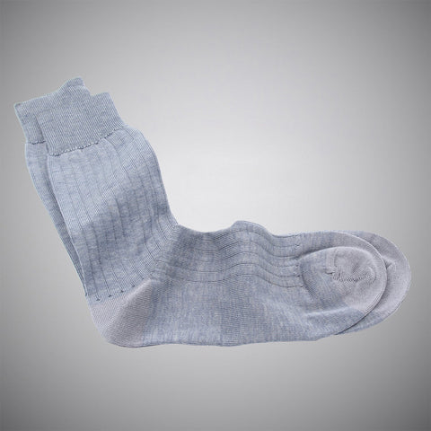 Ash Grey Mid-calf Mercerized Cotton Socks - justwhiteshirts