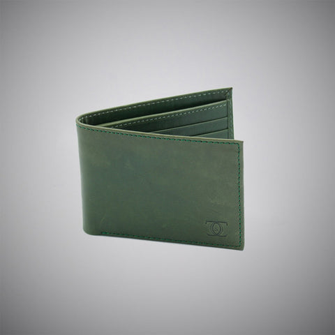 Forest Green Calf Leather Wallet With Matching Leather Interior - justwhiteshirts