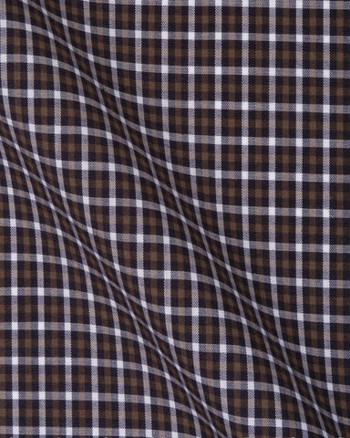 CANCLINI CLASS BROWN CHECK SHIRT