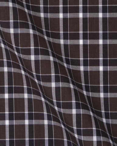 CANCLINI CLASS BROWN CHECK SHIRT