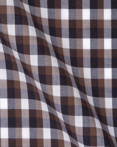 CANCLINI CLASS BROWN CHECK SHIRT