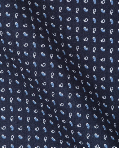 CANCLINI ROCK NAVY BLUE PRINTED SHIRT