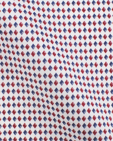 CANCLINI ROCK RED & BLUE PRINTED DIAMOND SHIRT