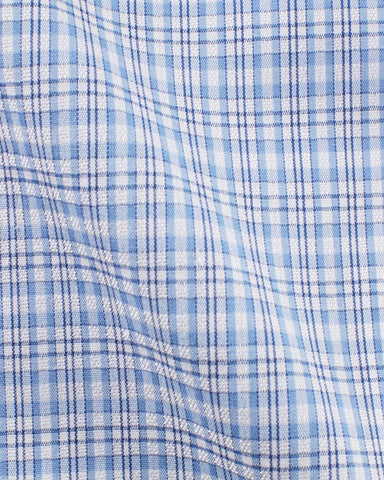 CANCLINI LONDON EASY PLUS SKY BLUE CHECK SHIRT