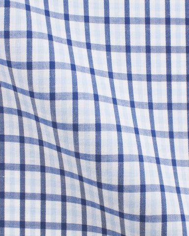 CANCLINI LONDON EASY PLUS NAVY BLUE CHECK SHIRT