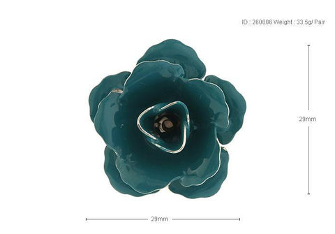 GREEN ENAMEL ROSE METAL LAPEL PIN FOR MEN