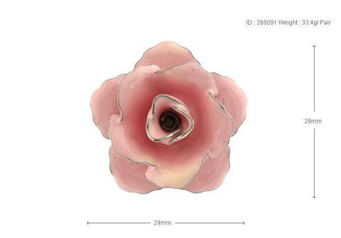 PINK ENAMEL ROSE METAL LAPEL PIN FOR MEN