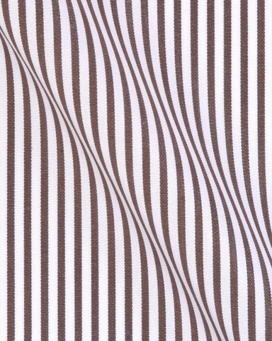 CANCLINI ARGENTO BROWN STRIPE SHIRT