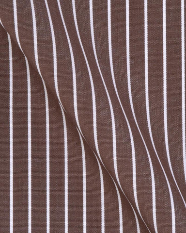 CANCLINI ARGENTO BROWN STRIPE SHIRT