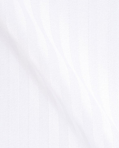 CANCLINI PIAVE HERRINGBONE WHITE SHIRT