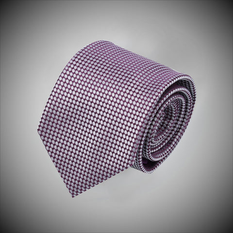 Purple Lavender Neat Pattern Woven Silk Tie - justwhiteshirts