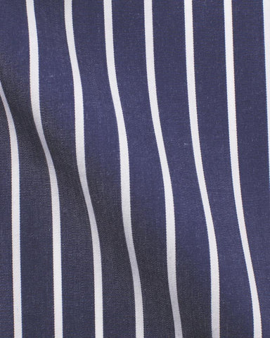 CANCLINI SKIN WHITE & NAVY BLUE  STRIPE SHIRT