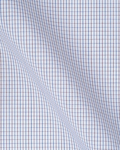 CANCLINI MILANO BROWN & BLUE CHECK SHIRT